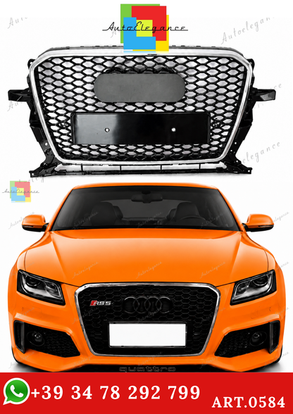 🔥ART.0584 GRIGLIA ADATTO PER AUDI Q5 8R 2012-2016 LOOK RSQ5 BORDO CROMATO🔥