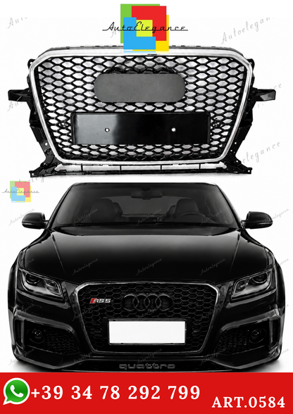🔥ART.0584 GRIGLIA ADATTO PER AUDI Q5 8R 2012-2016 LOOK RSQ5 BORDO CROMATO🔥
