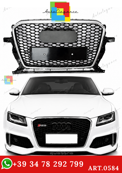 🔥ART.0584 GRIGLIA ADATTO PER AUDI Q5 8R 2012-2016 LOOK RSQ5 BORDO CROMATO🔥