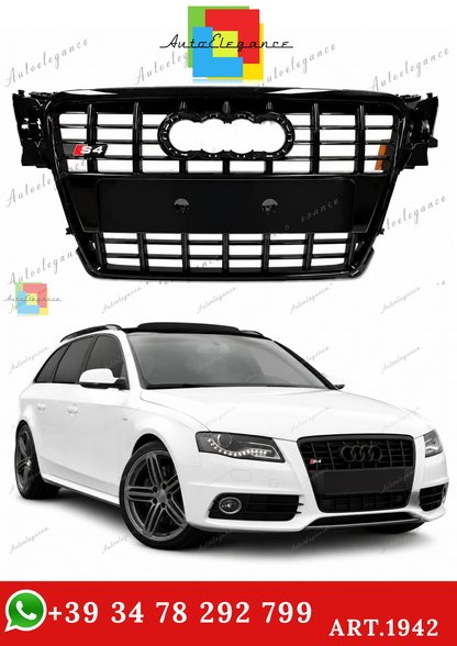 🔥ART.1942 GRIGLIA ADATTO PER AUDI A4 B8 2007-2011 LOOK S4 NERO LUCIDO🔥