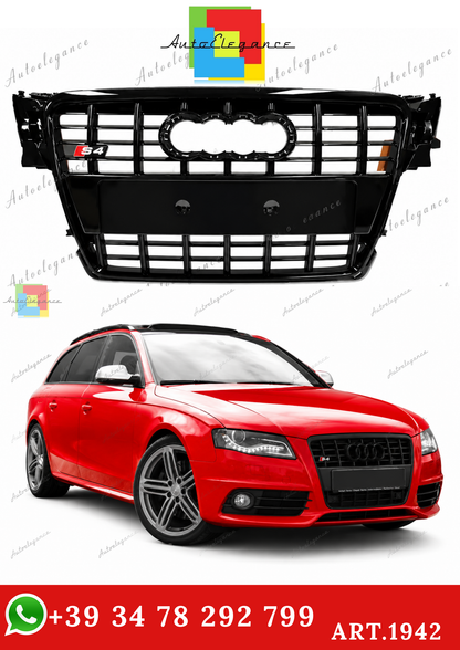🔥ART.1942 GRIGLIA ADATTO PER AUDI A4 B8 2007-2011 LOOK S4 NERO LUCIDO🔥