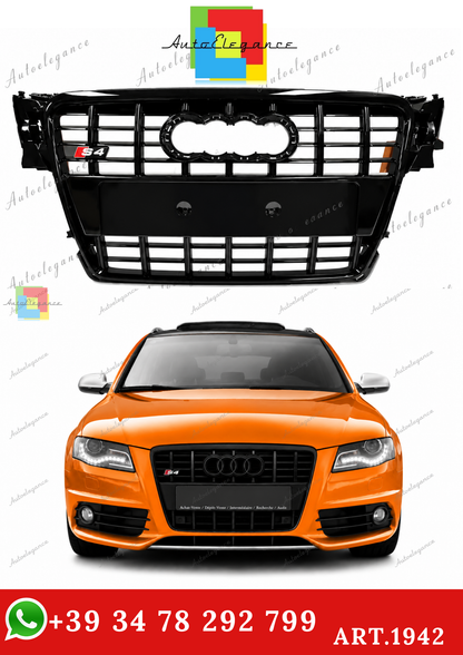 🔥ART.1942 GRIGLIA ADATTO PER AUDI A4 B8 2007-2011 LOOK S4 NERO LUCIDO🔥