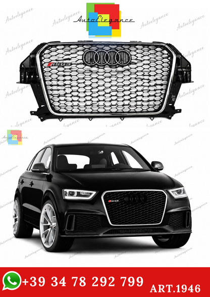 🔥ART.1946 GRIGLIA PER AUDI Q3 8U 2011-2015 LOOK RSQ3 NERA PROFILO CROMATO🔥