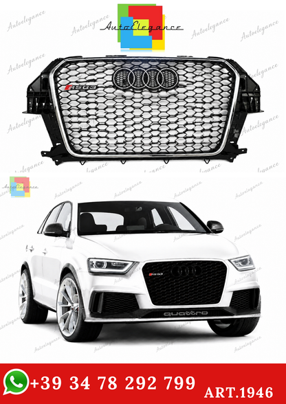 🔥ART.1946 GRIGLIA PER AUDI Q3 8U 2011-2015 LOOK RSQ3 NERA PROFILO CROMATO🔥