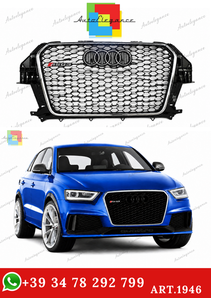 🔥ART.1946 GRIGLIA PER AUDI Q3 8U 2011-2015 LOOK RSQ3 NERA PROFILO CROMATO🔥