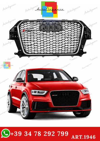 🔥ART.1946 GRIGLIA PER AUDI Q3 8U 2011-2015 LOOK RSQ3 NERA PROFILO CROMATO🔥