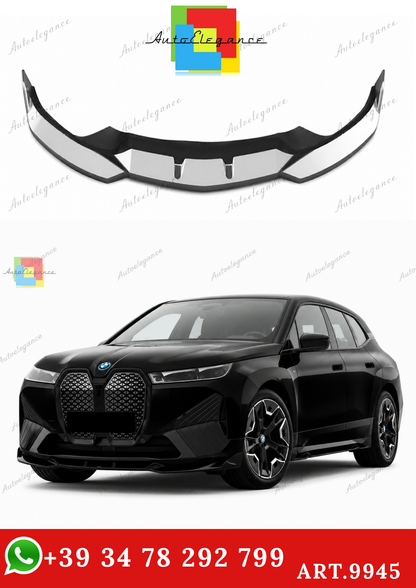 🔥ART.9945 SPLITTER ANTERIORE BMW i20 2021+ M PACK V1 STYLE NERO LUCIDO🔥