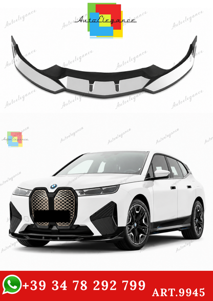 🔥ART.9945 SPLITTER ANTERIORE BMW i20 2021+ M PACK V1 STYLE NERO LUCIDO🔥