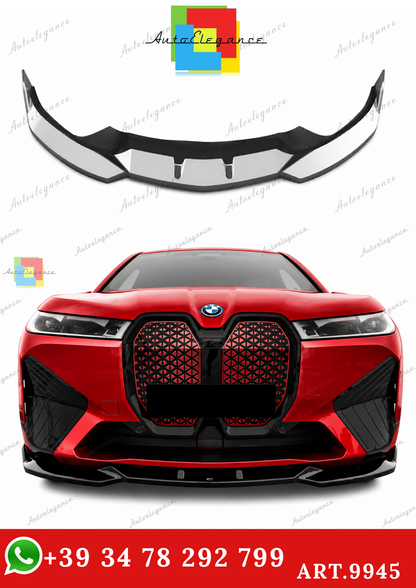 🔥ART.9945 SPLITTER ANTERIORE BMW i20 2021+ M PACK V1 STYLE NERO LUCIDO🔥
