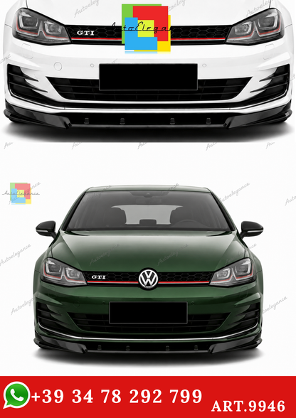 🔥ART.9946 SPLITTER ANTERIORE STILE RACE CUP PER VW GOLF Mk7 2012+ NERO LUCIDO🔥