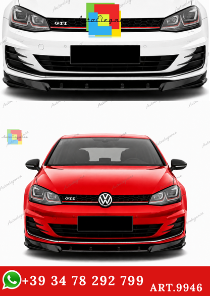 🔥ART.9946 SPLITTER ANTERIORE STILE RACE CUP PER VW GOLF Mk7 2012+ NERO LUCIDO🔥