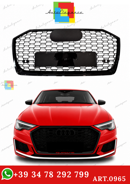 🔥ART.0965 GRIGLIA ADATTO PER AUDI  A6 C8 2018+ LOOK RS6 NERO LUCIDO🔥