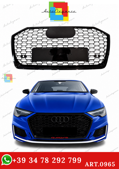 🔥ART.0965 GRIGLIA ADATTO PER AUDI  A6 C8 2018+ LOOK RS6 NERO LUCIDO🔥