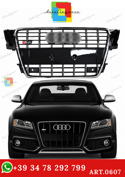 🔥ART.0607 GRIGLIA ADATTO PER AUDI  A5 2007-2011 LOOK S5 CROMATA 🔥
