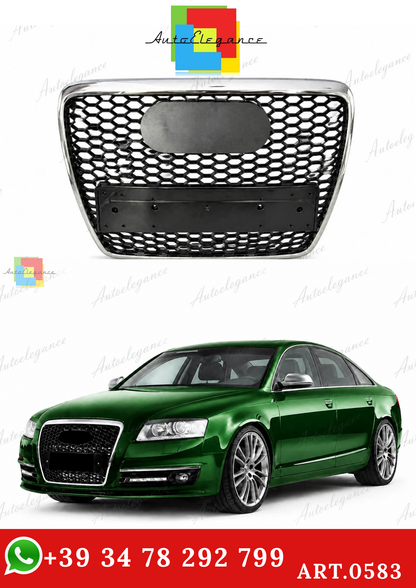 🔥ART.0583 GRIGLIA ADATTO PER A6 4F 2004-2011 LOOK RS6 BORDO CROMATO🔥