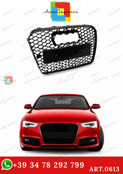 🔥ART.0613 GRIGLIA ADATTO PER AUDI A5 2012-2015 LOOK RS5 BORDO CROMATO🔥