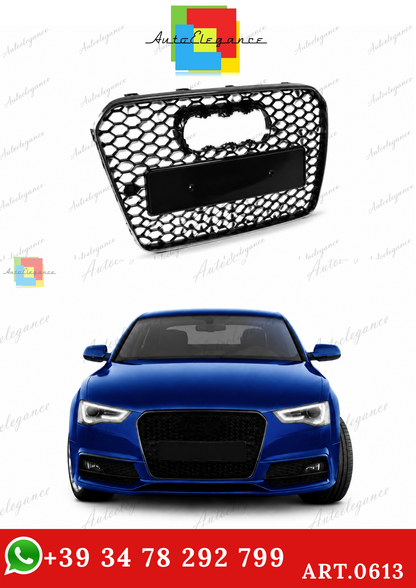 🔥ART.0613 GRIGLIA ADATTO PER AUDI A5 2012-2015 LOOK RS5 BORDO CROMATO🔥