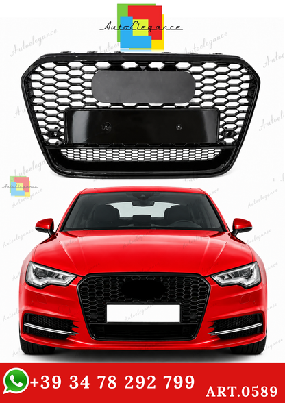 🔥ART.0589 GRIGLIA ADATTO PER AUDI A6 4G C7 2012-2015 LOOK RS6 NERA🔥