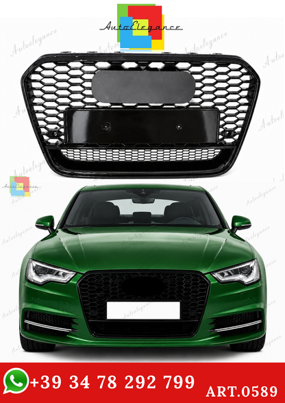 🔥ART.0589 GRIGLIA ADATTO PER AUDI A6 4G C7 2012-2015 LOOK RS6 NERA🔥