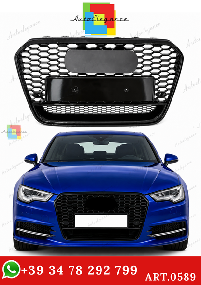 🔥ART.0589 GRIGLIA ADATTO PER AUDI A6 4G C7 2012-2015 LOOK RS6 NERA🔥