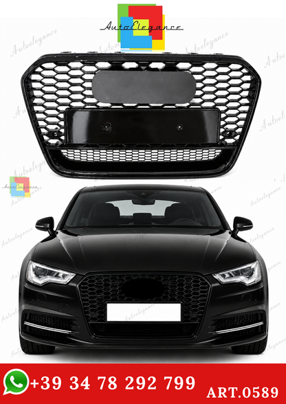 🔥ART.0589 GRIGLIA ADATTO PER AUDI A6 4G C7 2012-2015 LOOK RS6 NERA🔥