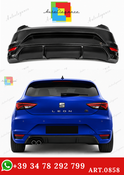 🔥ART.0858 PARAURTI POSTERIORE PER SEAT LEON 5F 5 PORTE LOOK FR CON USCITA 1+1🔥