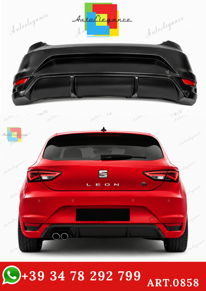 🔥ART.0858 PARAURTI POSTERIORE PER SEAT LEON 5F 5 PORTE LOOK FR CON USCITA 1+1🔥