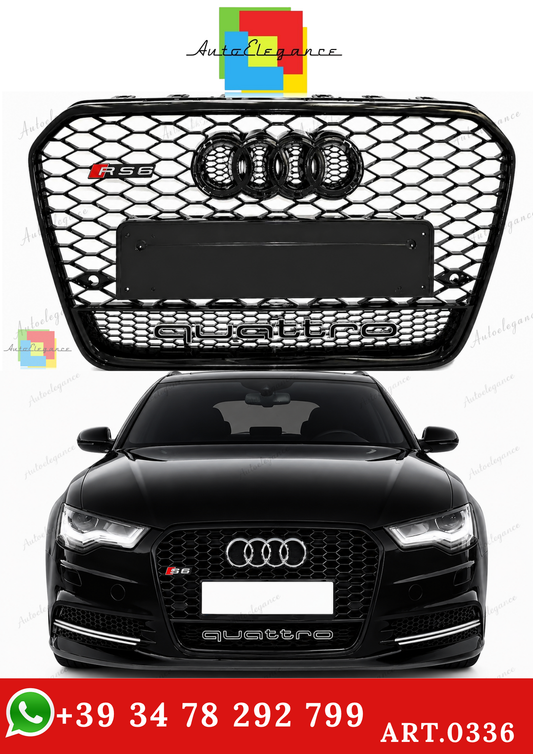🔥ART.0336 GRIGLIA ADATTO PER AUDI A6 4G C7 2012-2015 LOOK RS6 QUATTRO NERA🔥
