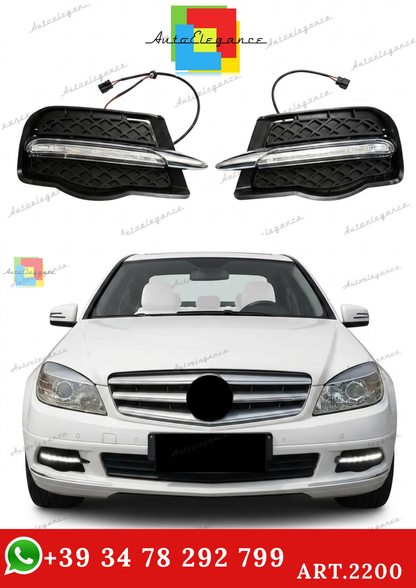 🔥ART.2200 GRIGLIE FENDINEBBIA ADATTO PER MERCEDES W204 2007-2011 LED DIURNE🔥