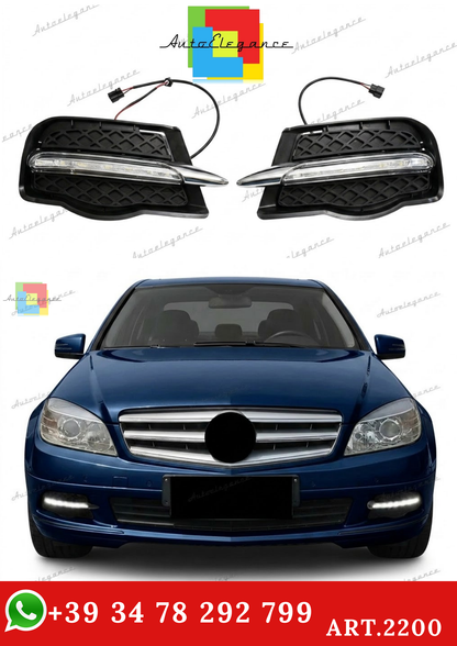 🔥ART.2200 GRIGLIE FENDINEBBIA ADATTO PER MERCEDES W204 2007-2011 LED DIURNE🔥