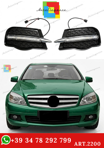 🔥ART.2200 GRIGLIE FENDINEBBIA ADATTO PER MERCEDES W204 2007-2011 LED DIURNE🔥