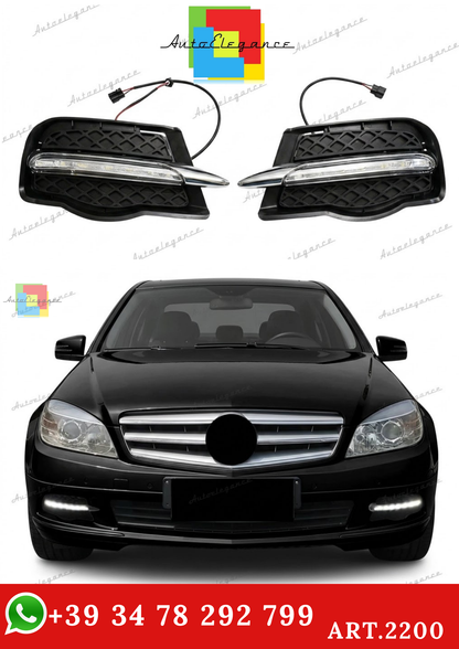 🔥ART.2200 GRIGLIE FENDINEBBIA ADATTO PER MERCEDES W204 2007-2011 LED DIURNE🔥
