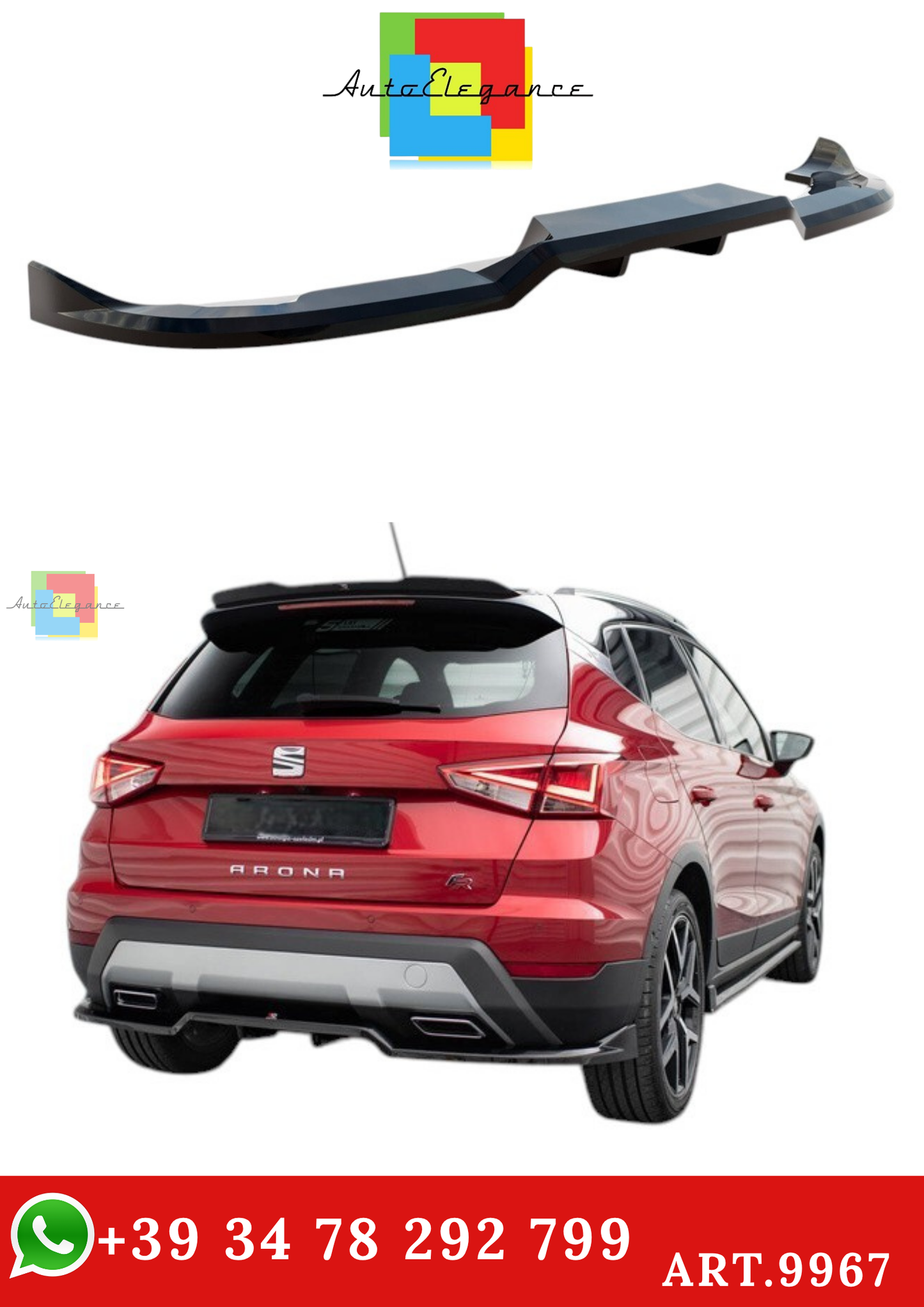 🔥ART.9967 SPLITTER POSTERIORE (CON BARRE VERTICALI) PER SEAT ARONA FR Mk1🔥