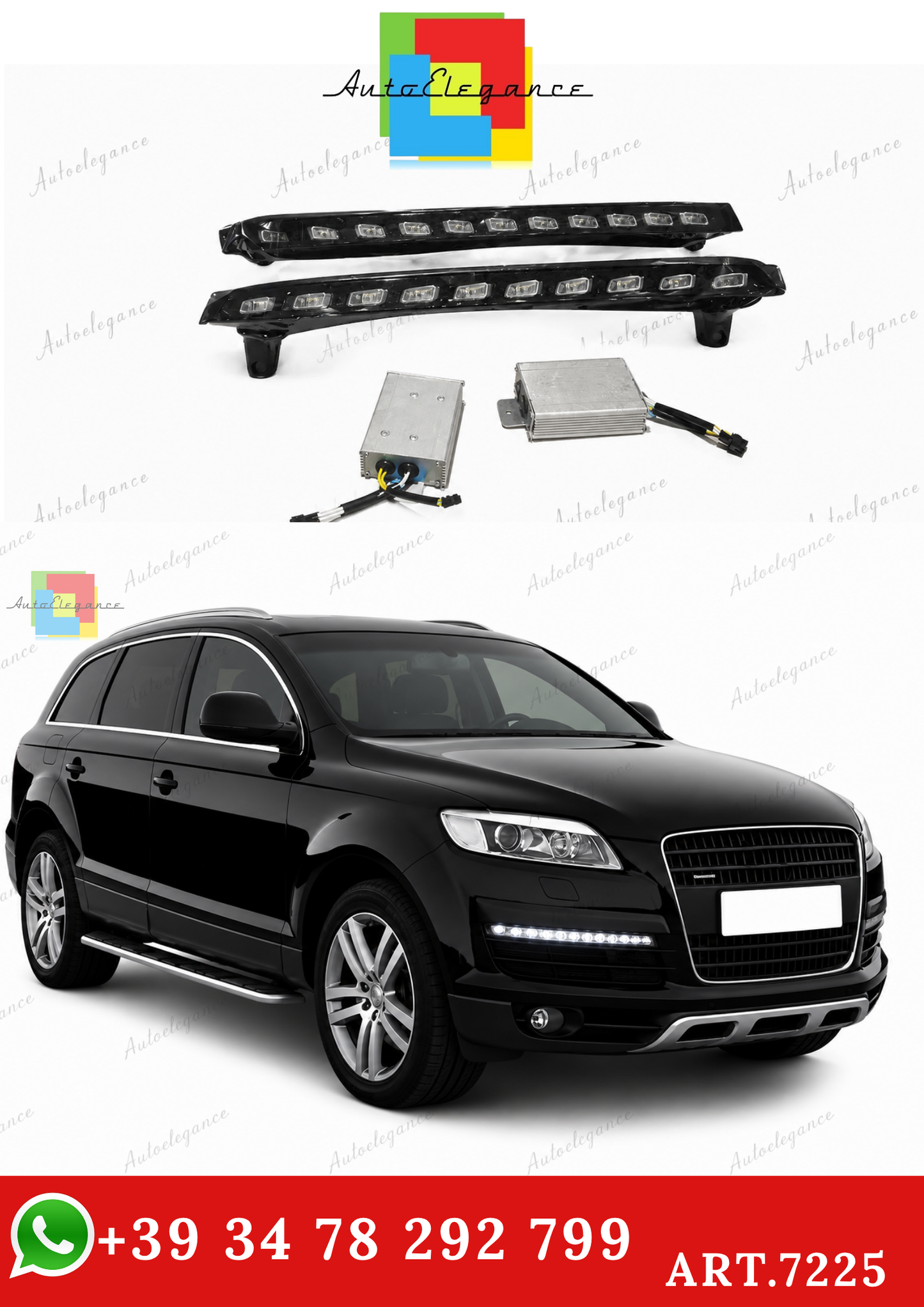 🔥ART.7225 LUCI DIURNE AUDI Q7 FARI FENDINEBBIA DRL CON INDICATORE GIALLO🔥
