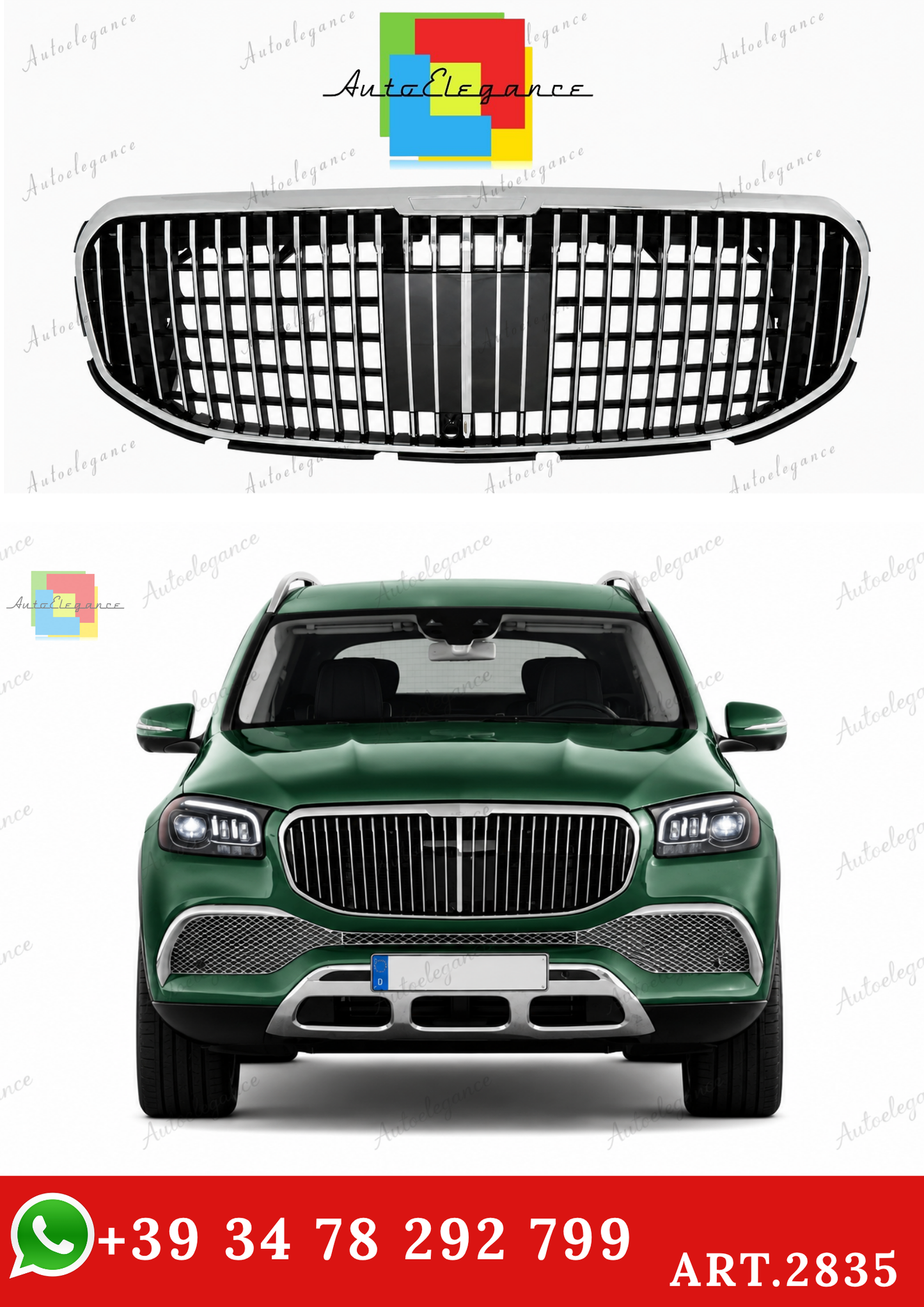 🔥ART.2835 GRIGLIA ANTERIORE ADATTO PER MERCEDES GLS SUV X167 (2019-2023)🔥