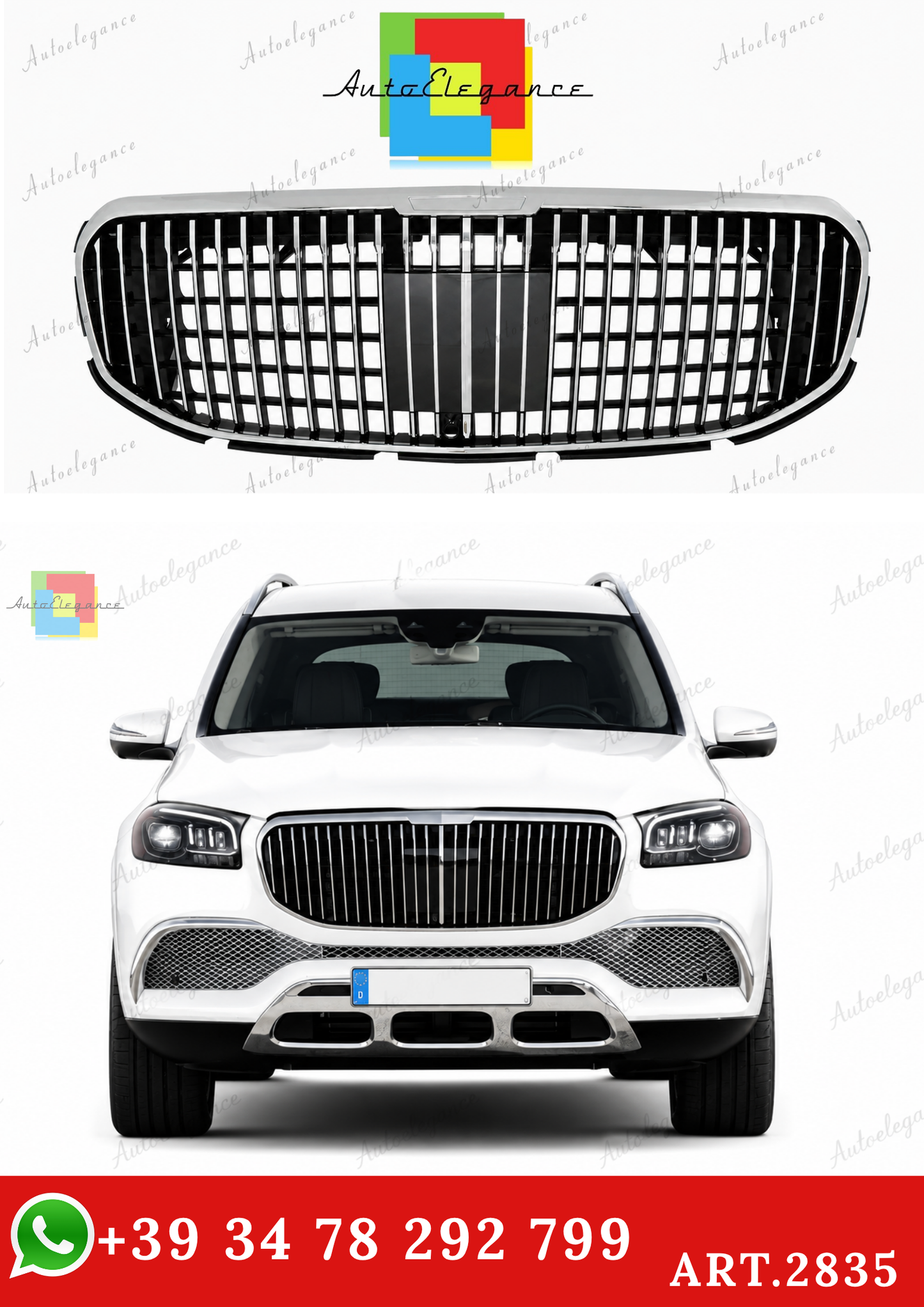 🔥ART.2835 GRIGLIA ANTERIORE ADATTO PER MERCEDES GLS SUV X167 (2019-2023)🔥