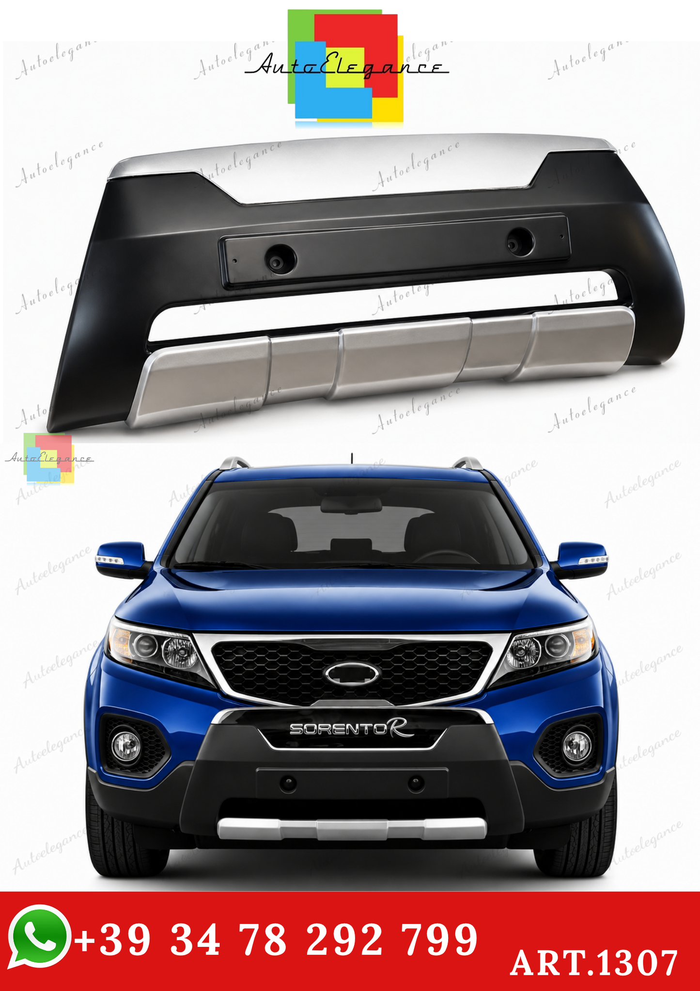 🔥ART.1307 KIT SOTTO PARAURTI ADATTO PER KIA SORENTO 2010-2014 ANTERIORE 🔥
