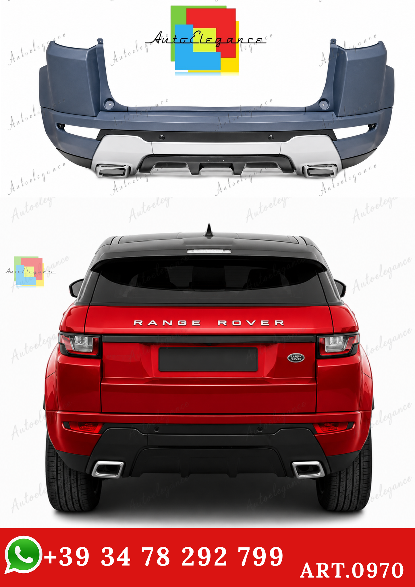 🔥ART.0970 PARAURTI POSTERIORE ADATTO PER RANGE ROVER EVOQUE L538 2010-2019🔥
