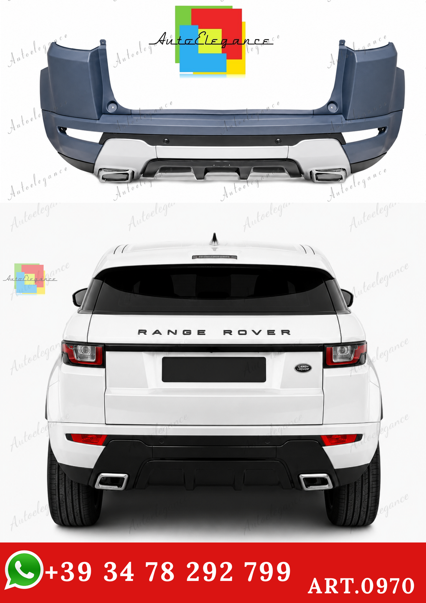 🔥ART.0970 PARAURTI POSTERIORE ADATTO PER RANGE ROVER EVOQUE L538 2010-2019🔥