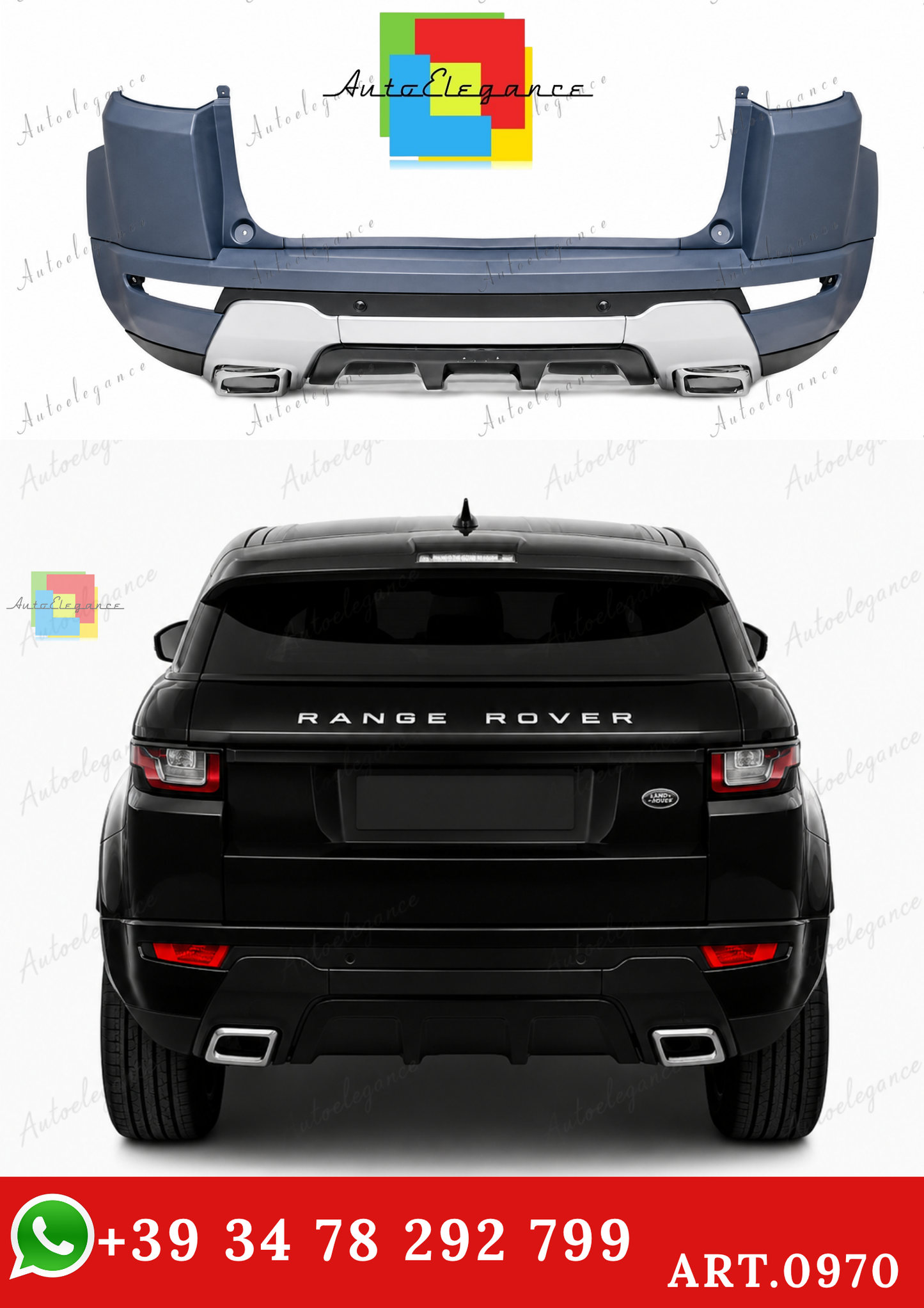 🔥ART.0970 PARAURTI POSTERIORE ADATTO PER RANGE ROVER EVOQUE L538 2010-2019🔥