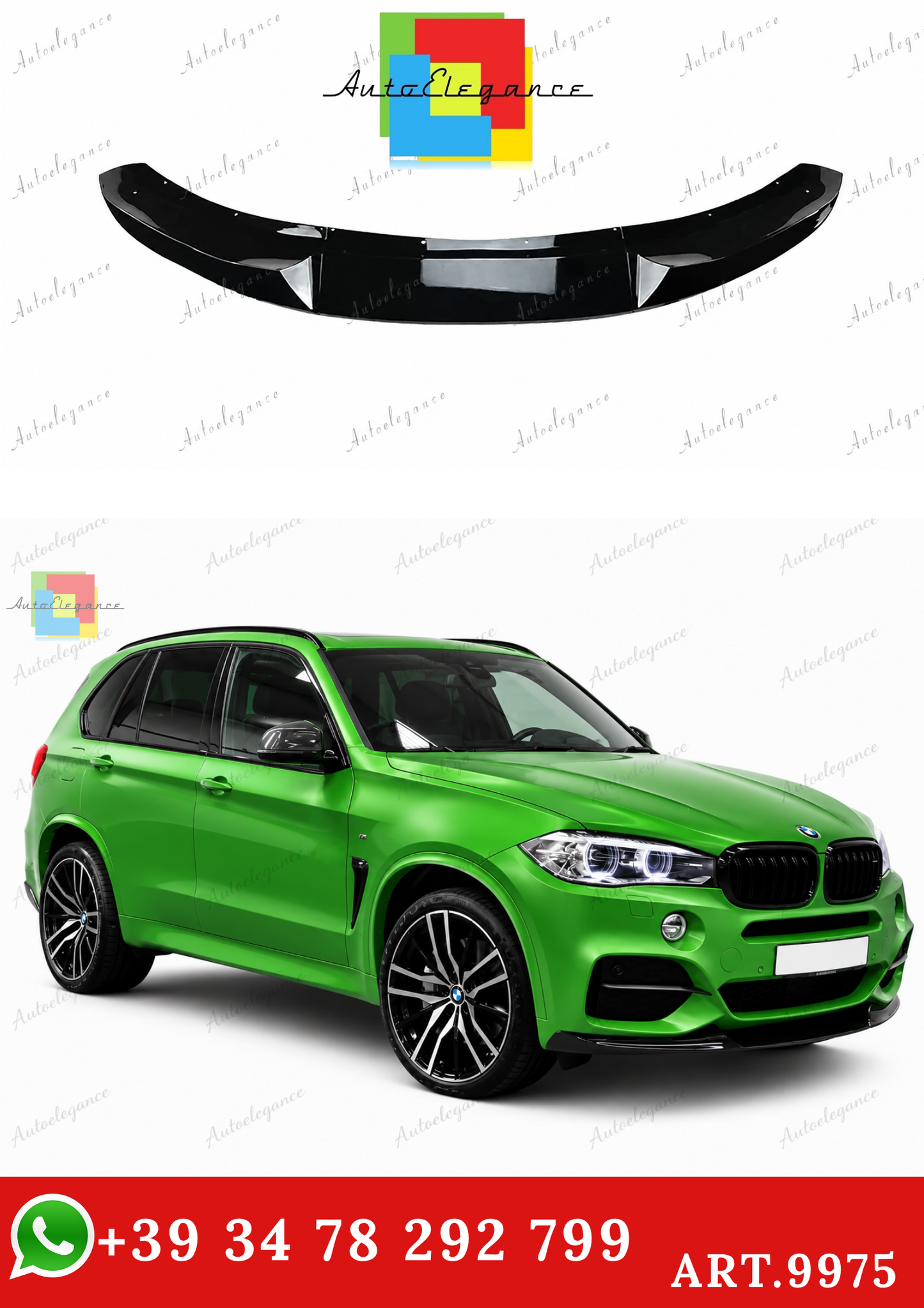 🔥ART.9975 SPLITTER ANTERIORE PER BMW X5 F15 NERO LUCIDO M SPORT 13-18🔥