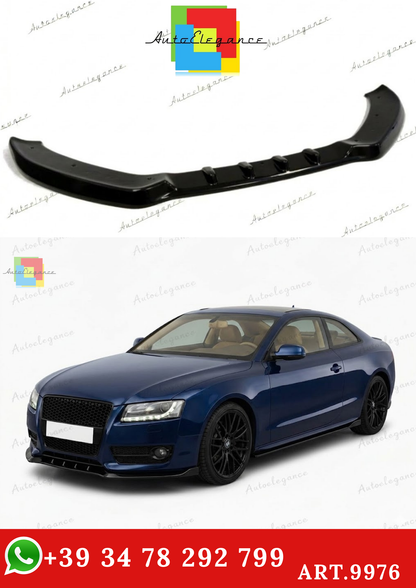 🔥ART.9976 SPLITTER ANTERIORE PER AUDI A5 B8 / 8T NERO LUCIDO  / 2007 - 2011🔥