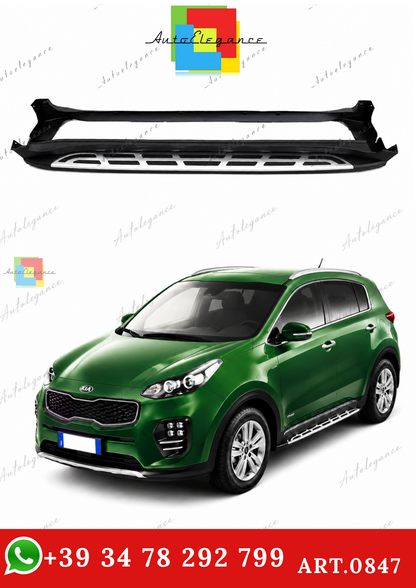 🔥ART.0847 PEDANE LATERALI KIA SPORTAGE QL 15-21 SOTTO PORTA ALLUNINIO E PVC🔥