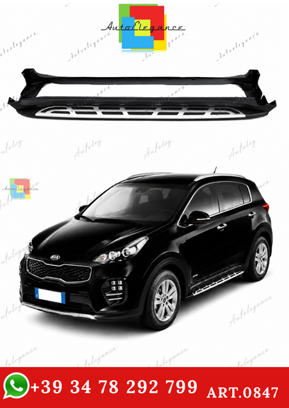 🔥ART.0847 PEDANE LATERALI KIA SPORTAGE QL 15-21 SOTTO PORTA ALLUNINIO E PVC🔥