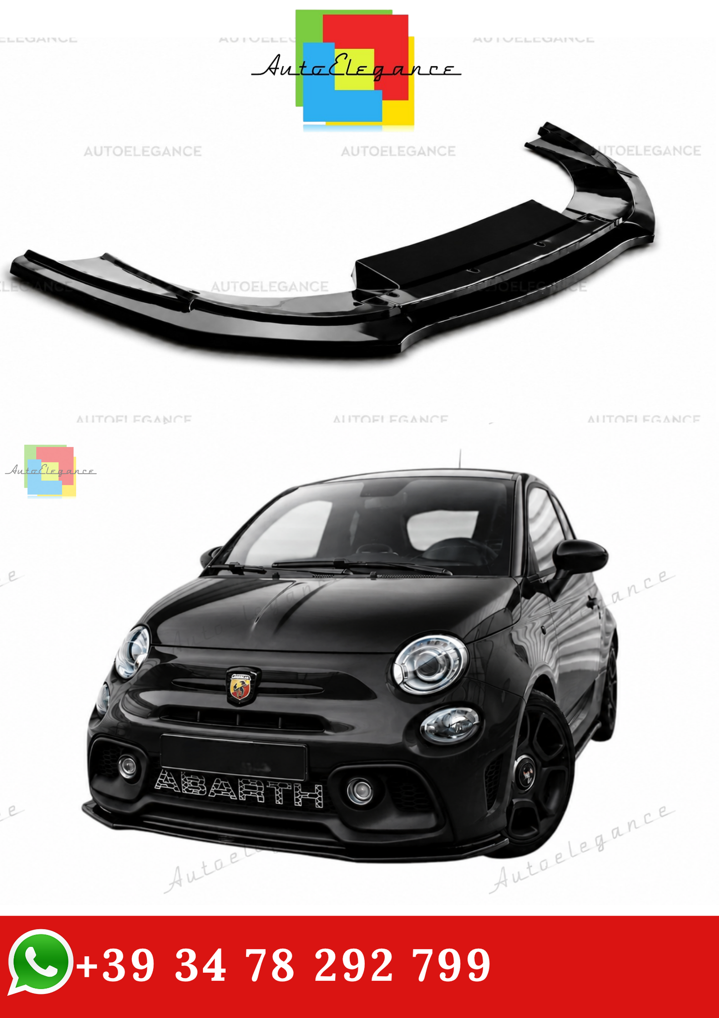 🔥SPLITTER ANTERIORE ADATTO PER ABARTH 595 Mk1 FACELIFT🔥