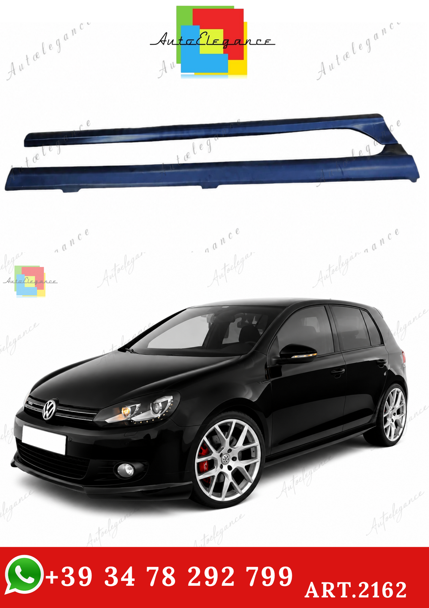 🔥ART.2162 MINIGONNE LATERALI PER VW GOLF 6 VI 08-12 5 PORTE SPOILER LOOK GTI 🔥
