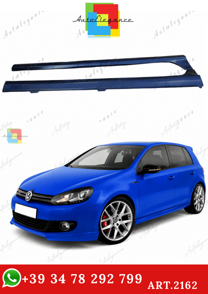🔥ART.2162 MINIGONNE LATERALI PER VW GOLF 6 VI 08-12 5 PORTE SPOILER LOOK GTI 🔥
