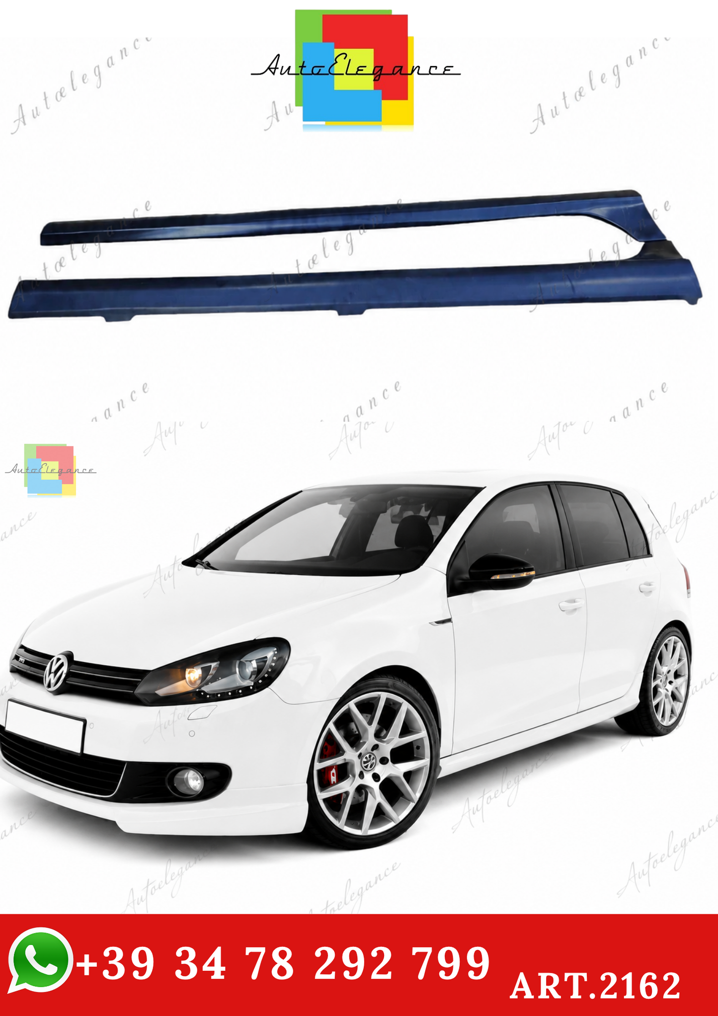 🔥ART.2162 MINIGONNE LATERALI PER VW GOLF 6 VI 08-12 5 PORTE SPOILER LOOK GTI 🔥