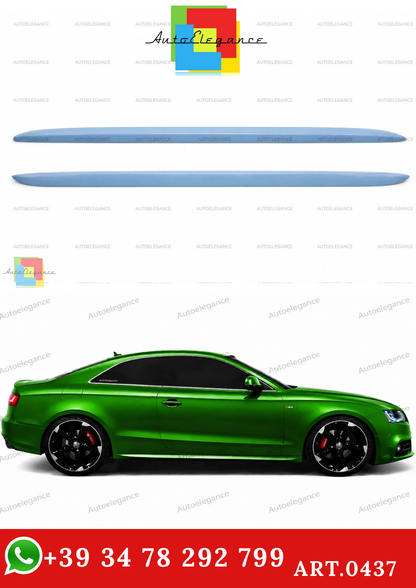 🔥0437 MINIGONNE LATERALI AUDI A5 S5 SPORTBACK 08-14 LOOK S-LINE SOTTOPORTA🔥