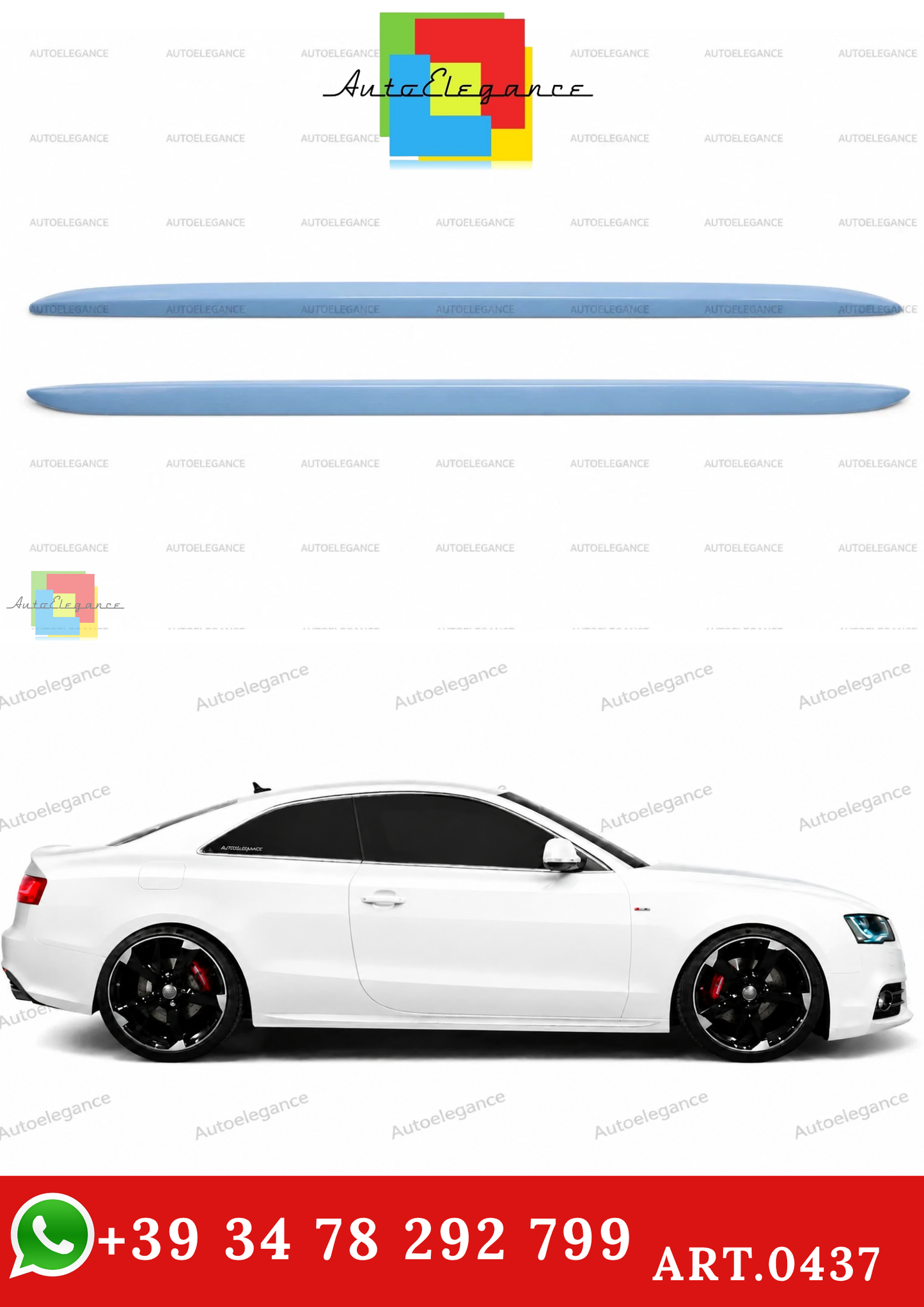 🔥0437 MINIGONNE LATERALI AUDI A5 S5 SPORTBACK 08-14 LOOK S-LINE SOTTOPORTA🔥
